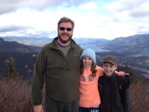 Henry Hohn and his kids at Hamilton Mtn.